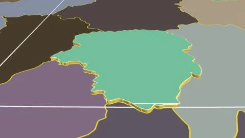 France - Limousin extruded on solid map Stock Illustration