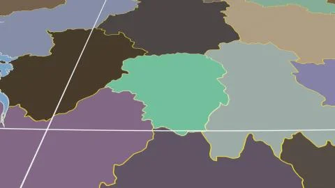 France - Limousin outlined on solid map Illustrazione stock