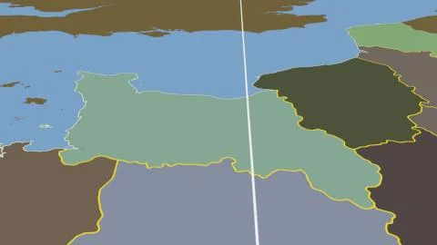 France - Lorraine extruded on solid map Stock Illustration