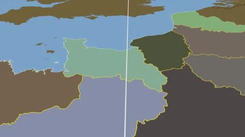France - Lorraine outlined on solid map Stock Illustration