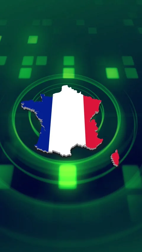 France Map and Flag Background Stock-Footage 347124700