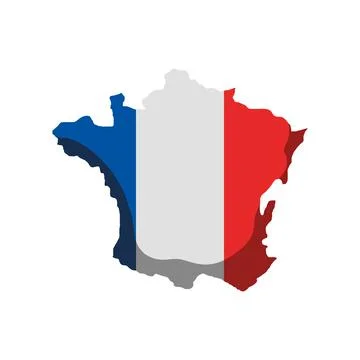 France map and flag Stock Illustration