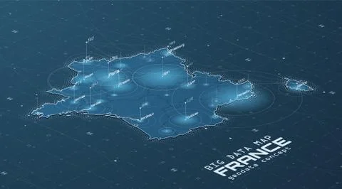 France map big data visualization. Futuristic map infographic. Information ae イラスト素材