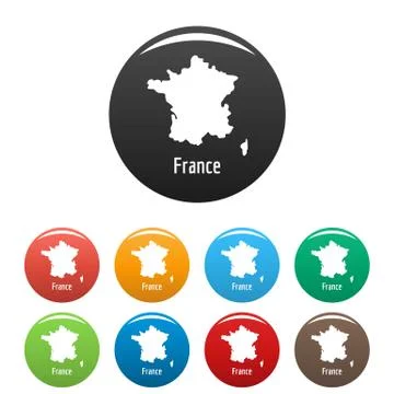 France map in black set vector simple Stock Illustration