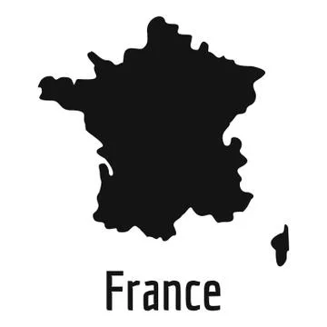 France map in black vector simple Illustrazione stock