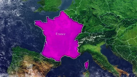 FRANCE Map With Borders Stock Footage 318673995