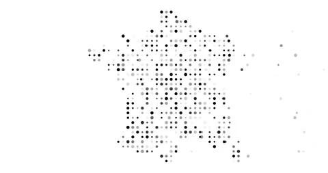France Map Built from Falling Dots Stock Footage 312719679
