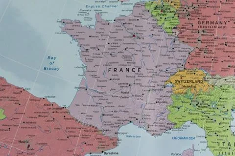 France map closeup. Stock Photos