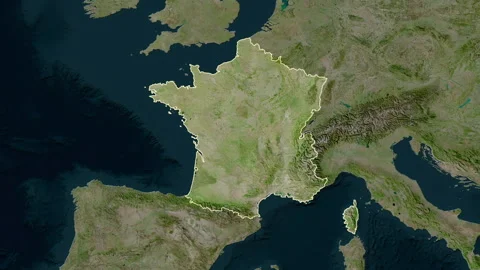 France map - drive. Border. Satellite. Stock Footage 241819103