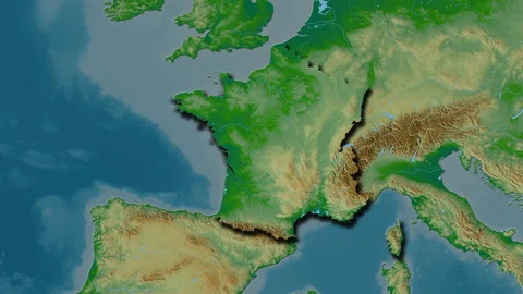 France map - drive. Shadow. Physical. Stock Footage 147101137