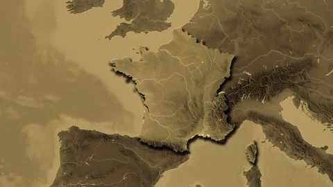 France map - drive. Shadow. Sepia. Stock Footage 147102196