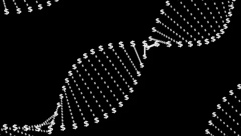 France map emerges from dollar-sign DNA string in this cinematic 4K animation, Stock Footage 299500464