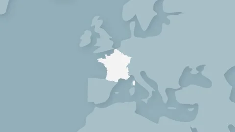 France Map Emerging from World Map Animation with Smooth Zoom Effect Stock Footage 339273157