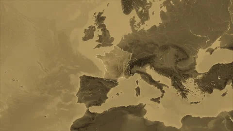 France map - extract. Border. Sepia. Labels Stock Footage 176971721