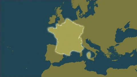 France map - extract. Glow. Pattern. Labels Stock Footage 176970623