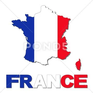 France map flag and text illustration Stock Illustration