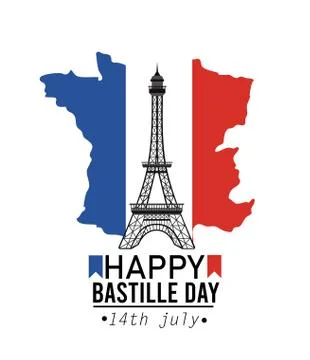 France map flag with eiffel tower Stock-Illustration