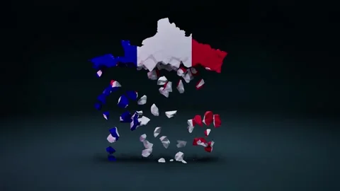 France Map With Flag Video stock 323631355