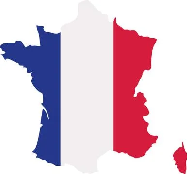 France map with flag 스톡 일러스트
