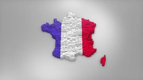France Map with Flag Intro Background Stock Footage 315160828