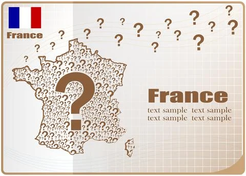 France map flag made from question mark. Illustrazione stock