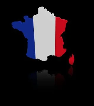 France map flag with reflection illustration Stock Illustration