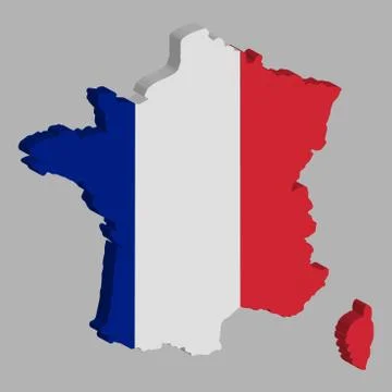 France Map flag Vector 3D illustration eps 10 Illustrazione stock