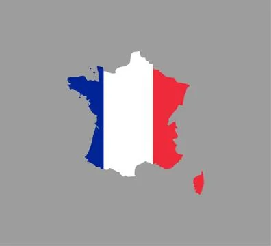 France map, flag on white background. Vector illustration. Illustrazione stock