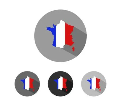 France map in flat design Stock Illustration