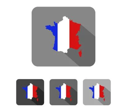 France map in flat design Stock Illustration