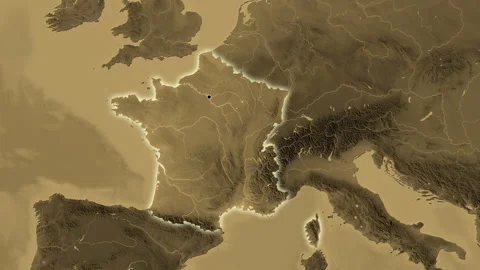 France map - glide. Glow. Sepia. Stock Footage 176973488