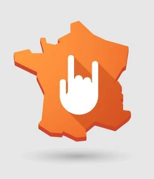 France map icon with a hand Illustrazione stock