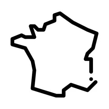 France on map icon vector outline illustration イラスト素材