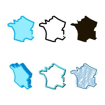 France on map icon vector outline looks Stock Illustration