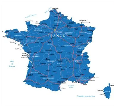 France map Stock Illustration