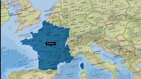 France Map New Style Stock Footage 294086717