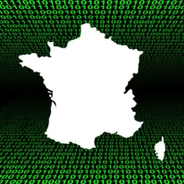France map over binary code Illustrazione stock
