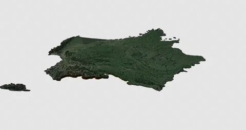 France map rotate 360 loop cw with 3d relief 4K satellite ground height Stock Footage 217990554