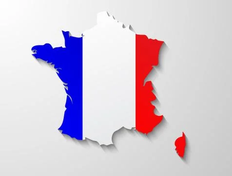France map shadow effect Stock Illustration