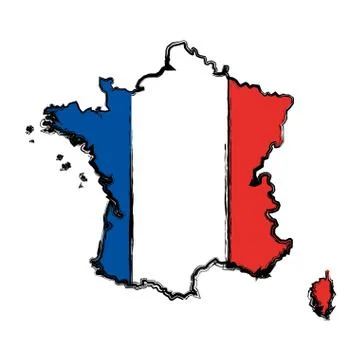 France map silhouette Stock Illustration