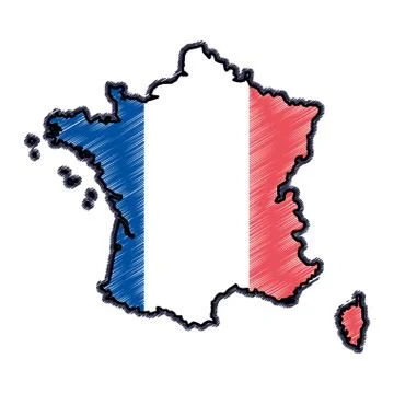 France map silhouette Stock Illustration