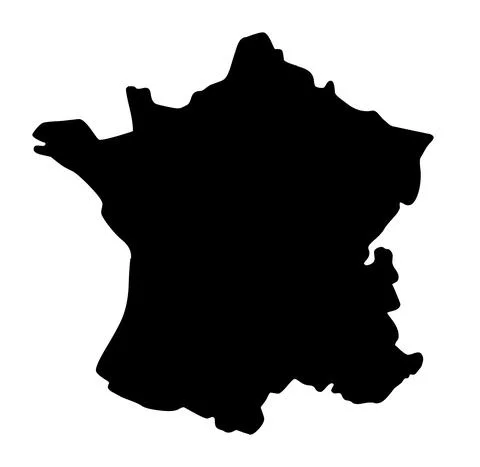 France map silhouette  vector isolated Stock Illustration