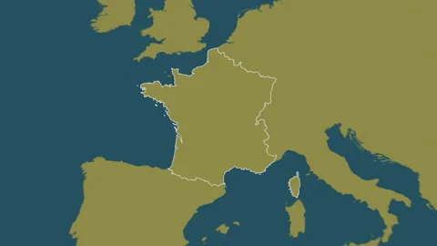France map - solid. Border. Pattern. Labels Stock Footage 176975190