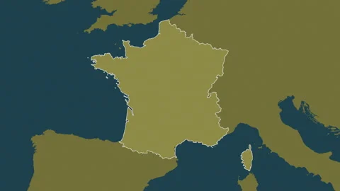 France map - solid. Border. Pattern. Labels Stock Footage 221025111