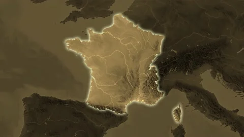 France map - solid. Glow. Sepia. Stock Footage 147151683