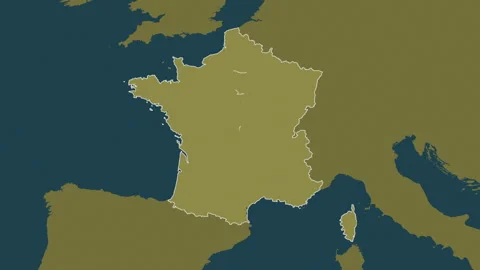 France map - solid. Regions. Pattern. Labels Stock Footage 321341446