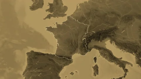 France map - solid. Regions. Sepia. Stock Footage 147152288