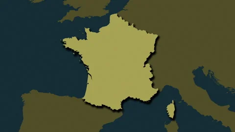 France map - solid. Shadow. Pattern. Labels Stock Footage 176975429