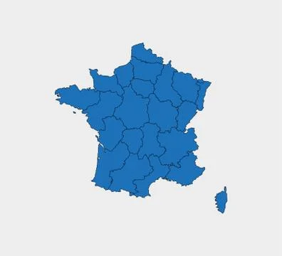 France map, states border map. Vector illustration. イラスト素材