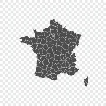 France map on transparent background. Vector illustration. Stock Illustration